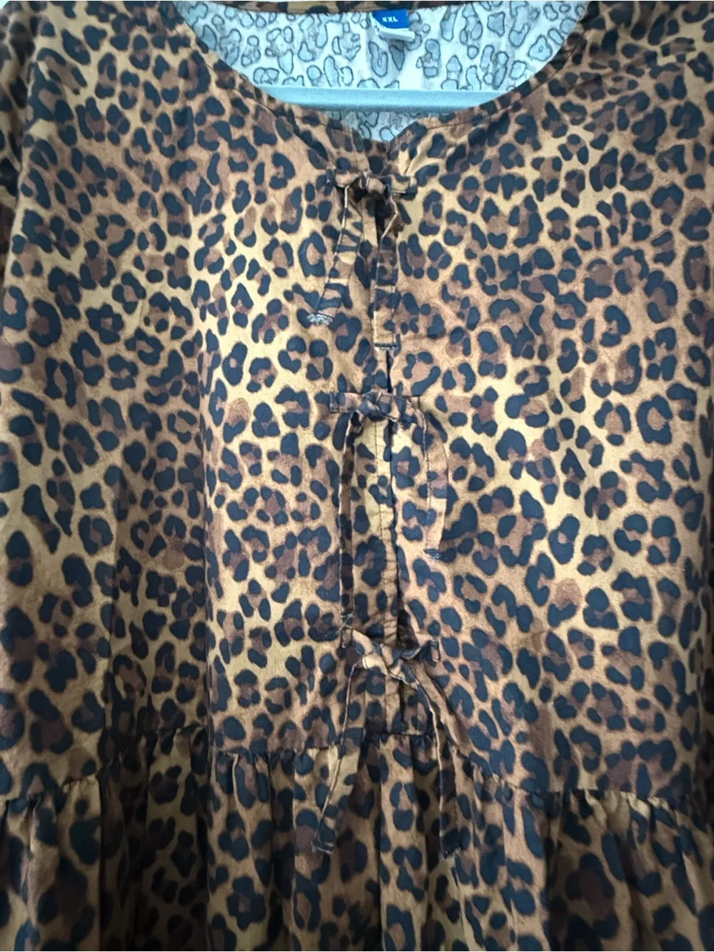 Old Navy Brown Leopard Print Peplum Blouse